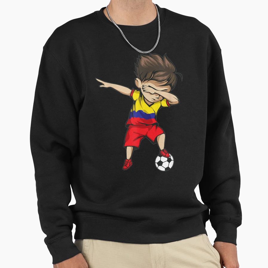 Dabbing Soccer Colombia Jersey Sweatshirt - Custom Art Print Unisex - T-Shirt, Sweatshirt, Hoodie