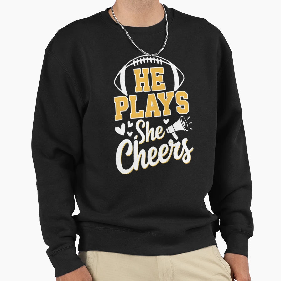 Football And Cheer Mom Sweatshirt - Custom Art Print for Adults - T-Shirt, Sweatshirt, Hoodie