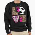 Love Soccer Leopard Soccer Sweatshirt - Unique Graphic for Adults - T-Shirt, Sweatshirt, Hoodie