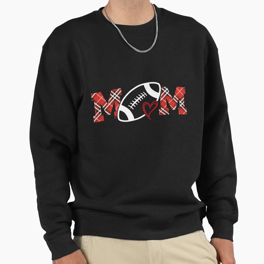 Football Mom Tartan Football Love Sweatshirt - Novelty Apparel Unisex - T-Shirt, Sweatshirt, Hoodie
