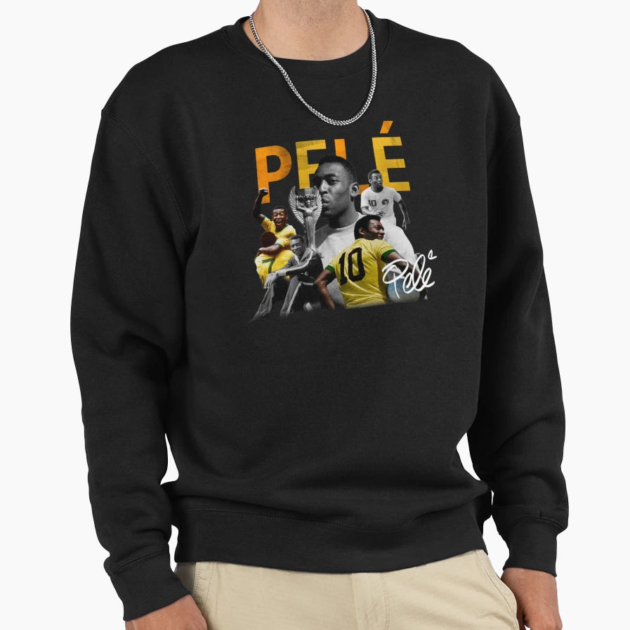 Pele Brazil Football Sweatshirt - Custom Art Print Men Women - T-Shirt, Sweatshirt, Hoodie