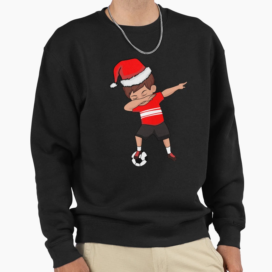 Soccer Player Santa Hat Soccer Sweatshirt - Fun Novelty Design Men Women - T-Shirt, Sweatshirt, Hoodie