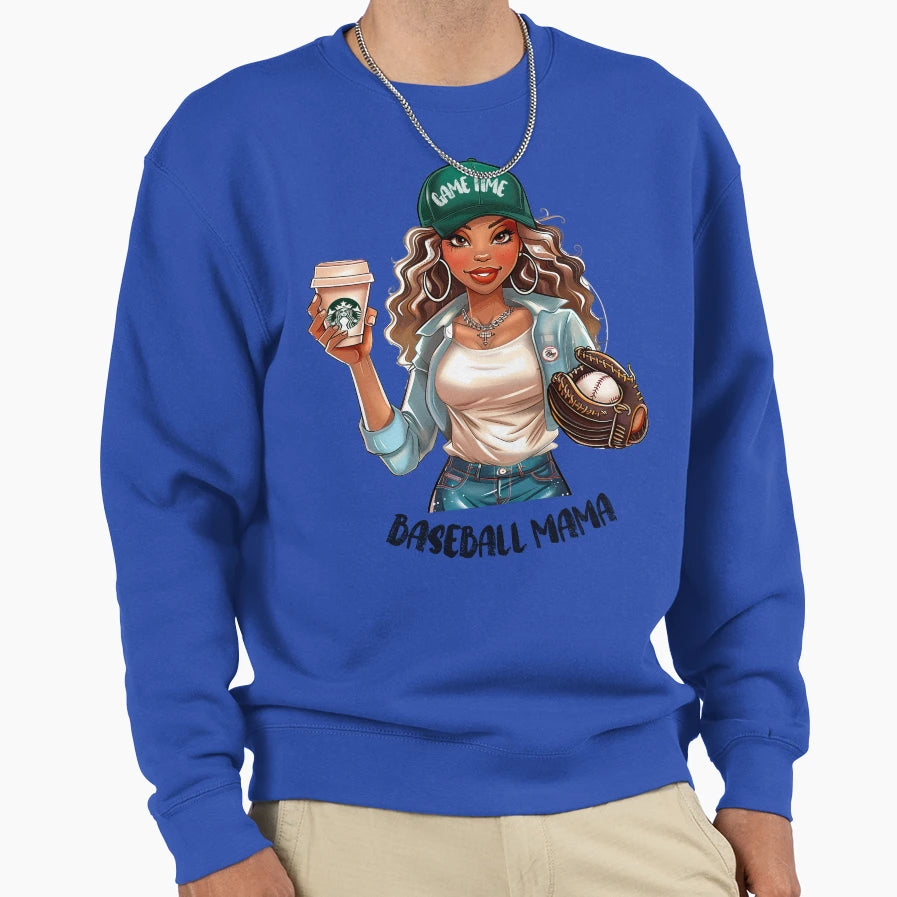 Trendy Gift Baseball Moms Sweatshirt - Custom Art Print Men Women - T-Shirt, Sweatshirt, Hoodie