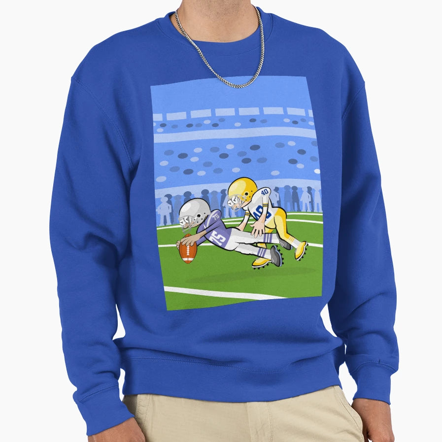 American Football Player Runs Fast Sweatshirt - Custom Art Print Unisex - T-Shirt, Sweatshirt, Hoodie