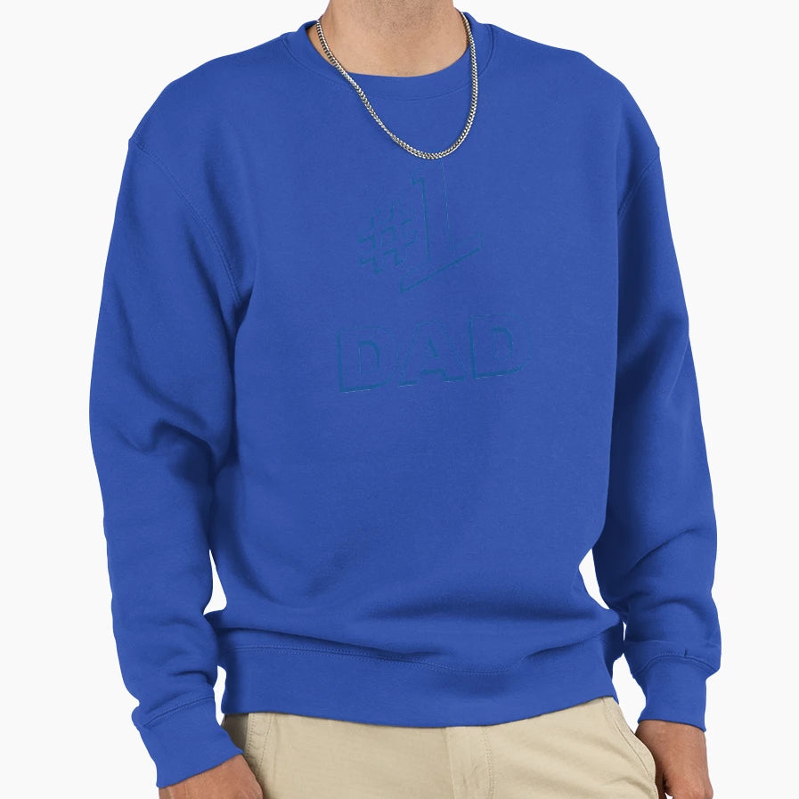 Number 1 1 Dad Sweatshirt - Graphic Print Unisex - T-Shirt, Sweatshirt, Hoodie