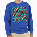 Footballs Aqua Black Damask Sweatshirt - Novelty Apparel for Adults - T-Shirt, Sweatshirt, Hoodie