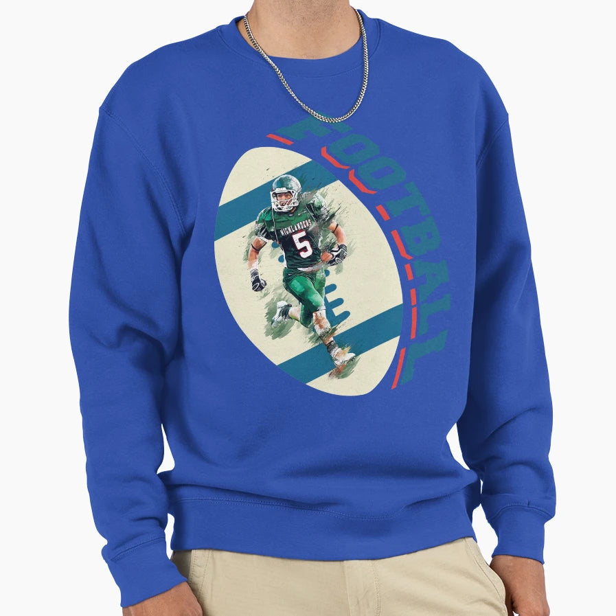 Football Football Player Sweatshirt - Custom Art Print Unisex - T-Shirt, Sweatshirt, Hoodie