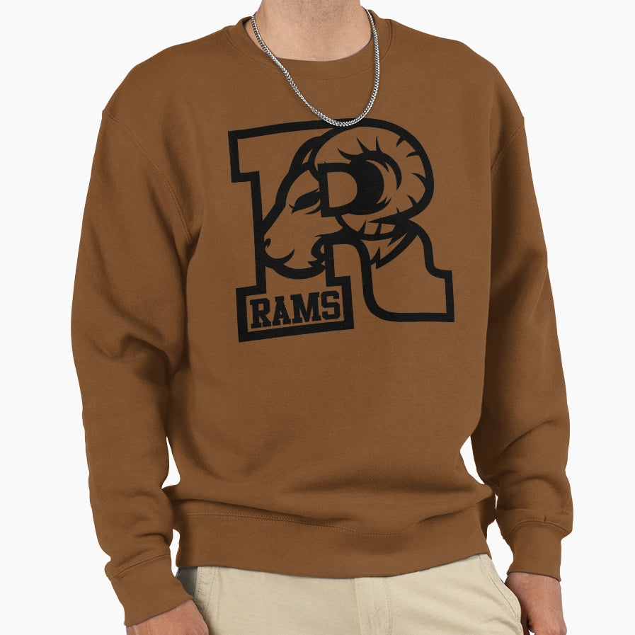 Rams R Hollow Sweatshirt - Unique Graphic for Adults - T-Shirt, Sweatshirt, Hoodie