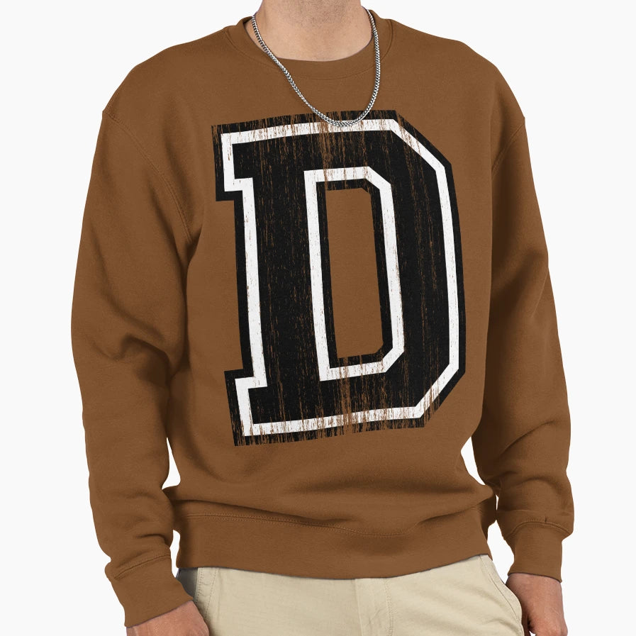 Big Varsity Letter D Sweatshirt - Streetwear Style for Adults - T-Shirt, Sweatshirt, Hoodie