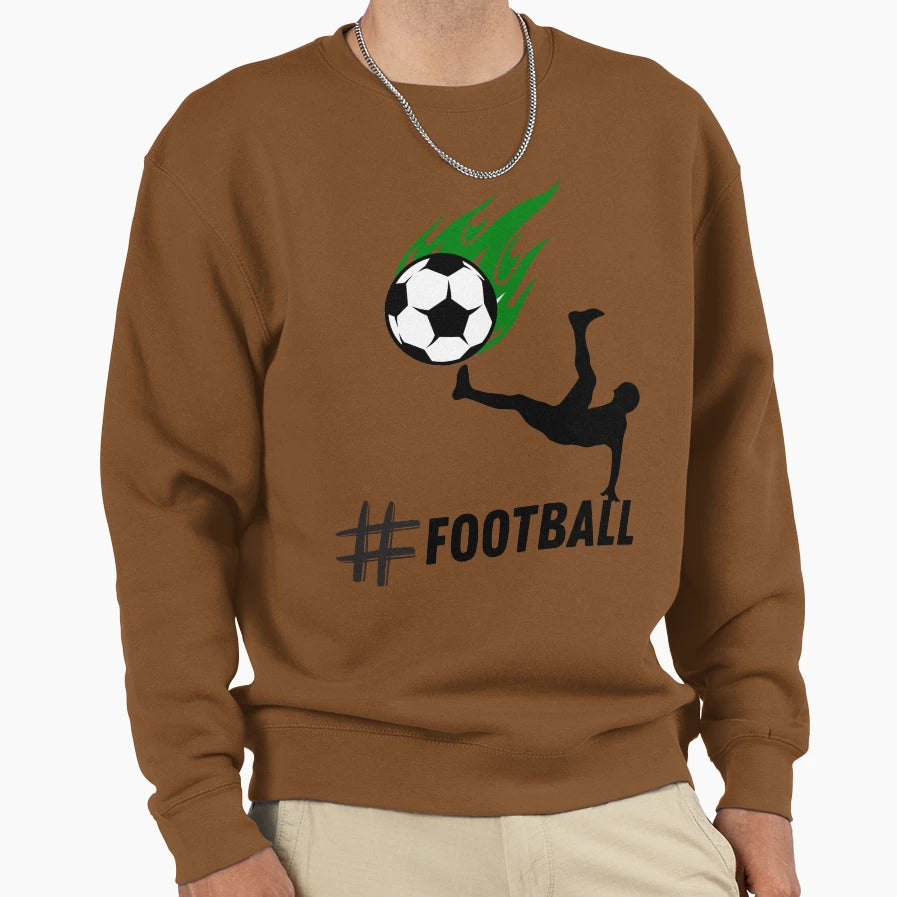 Green Flame Ball Football Player Sweatshirt - Unique Graphic Men Women - T-Shirt, Sweatshirt, Hoodie