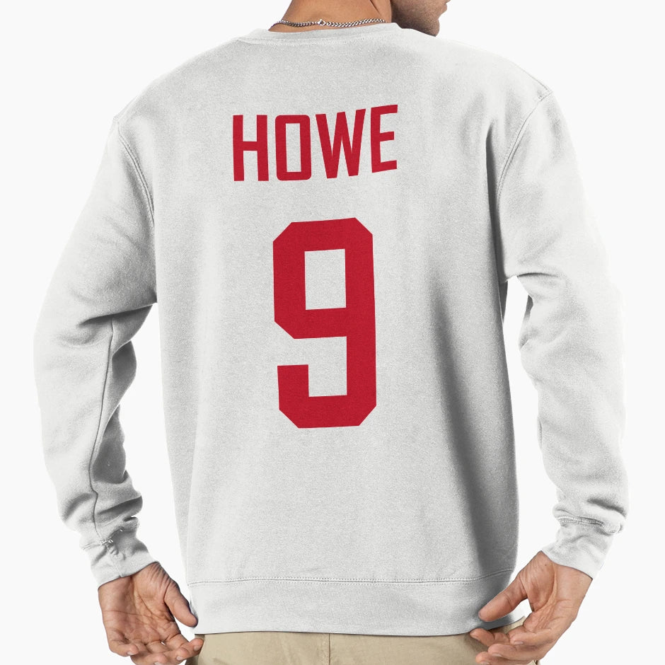 Howe Red Wings Home White Red Sweatshirt - Graphic Print for Adults - T-Shirt, Sweatshirt, Hoodie