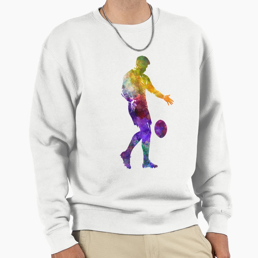 Rugby Player 02 Watercolor Sweatshirt - Unique Graphic Unisex - T-Shirt, Sweatshirt, Hoodie