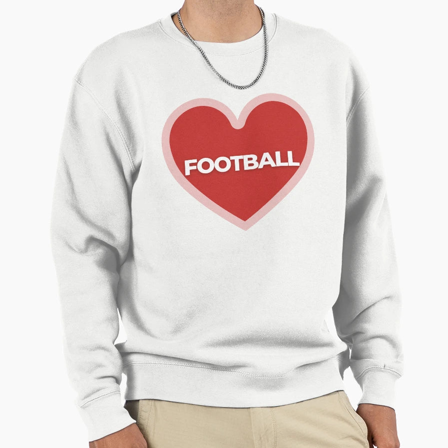 I Heart Football Sweatshirt - Custom Art Print Unisex - T-Shirt, Sweatshirt, Hoodie