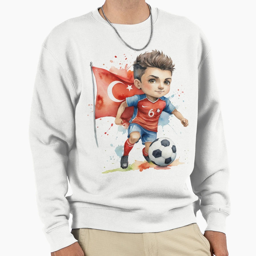 T Rkiye Football Player Sweatshirt - Graphic Print for Adults - T-Shirt, Sweatshirt, Hoodie