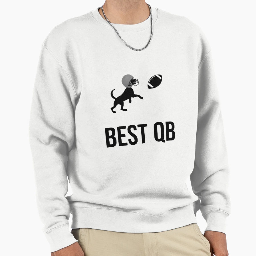 Best Qb Dog Football Player Sweatshirt - Minimalist Print for Adults - T-Shirt, Sweatshirt, Hoodie