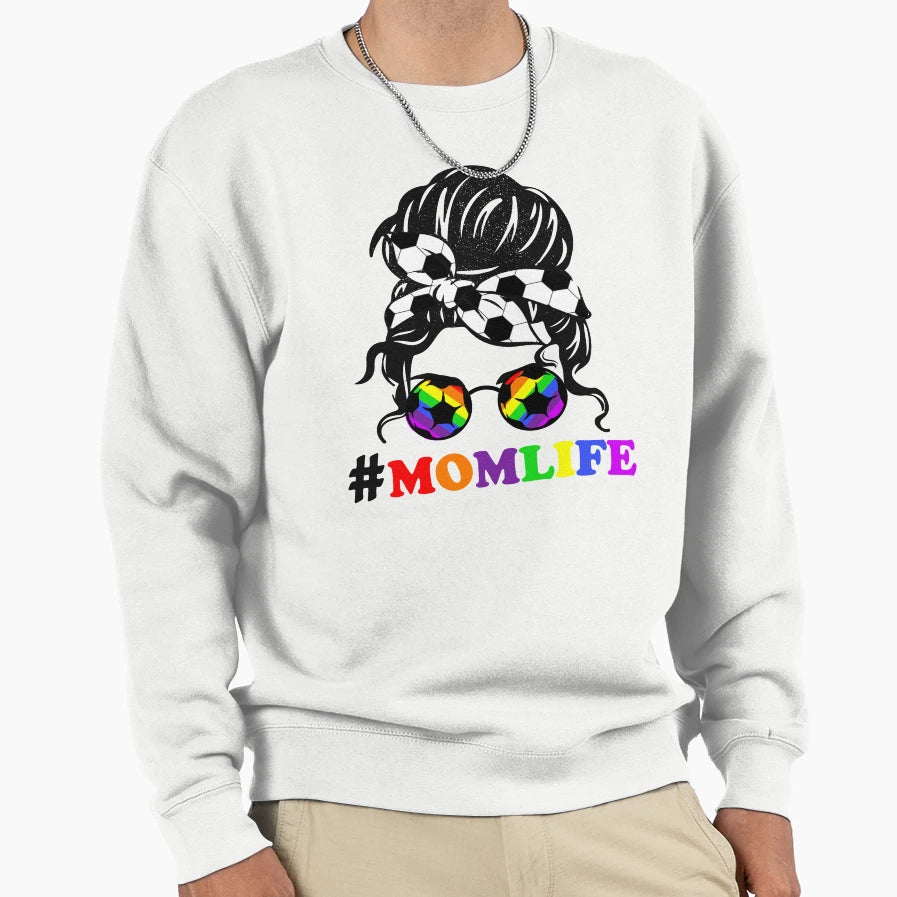 Mom Life Soccer Lover Mothers Day Sweatshirt - Graphic Print for Adults - T-Shirt, Sweatshirt, Hoodie