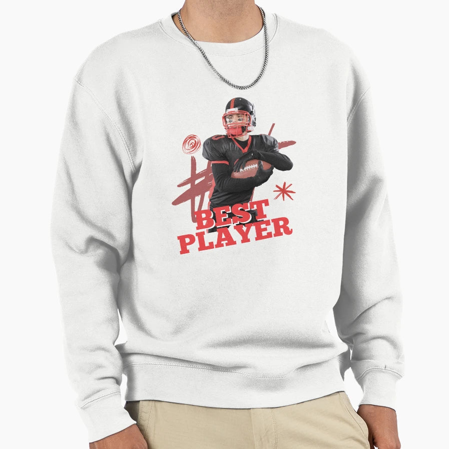 Best Player Football Football Player T-Shirt - Aesthetic Graphic Unisex - T-Shirt, Sweatshirt, Hoodie