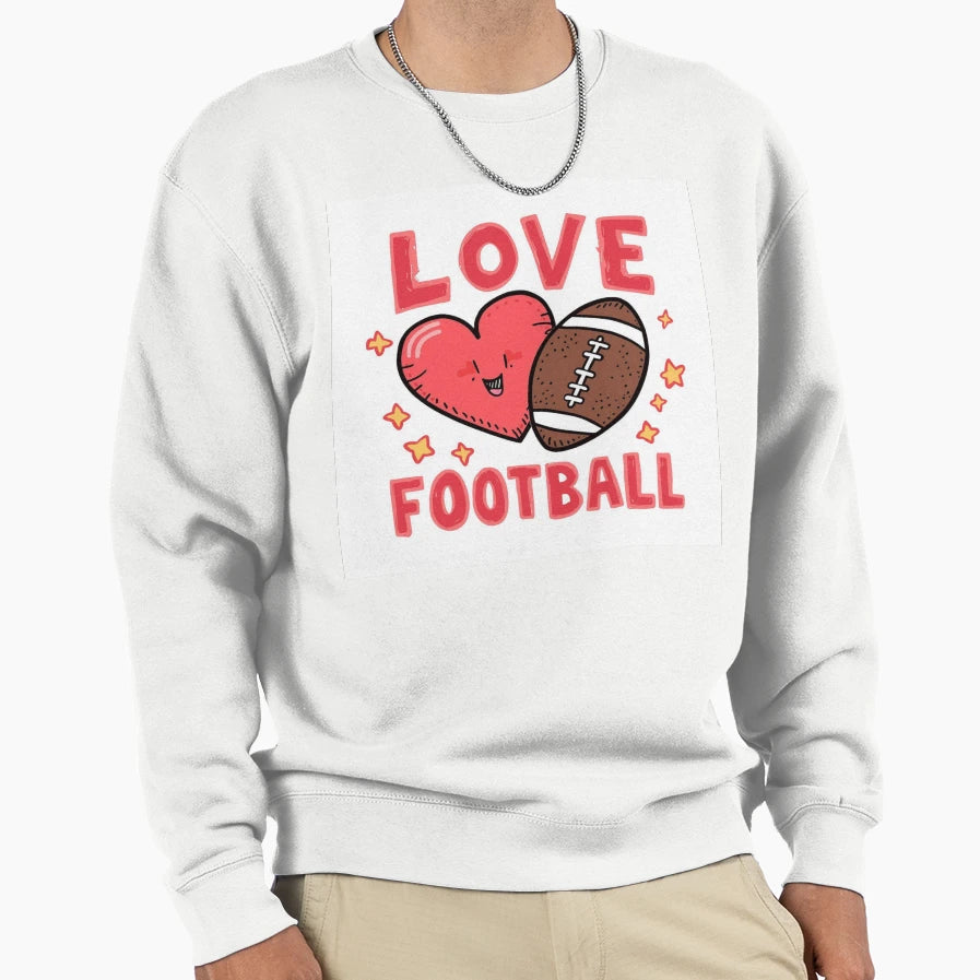 Love Football Sweatshirt - Minimalist Print Men Women - T-Shirt, Sweatshirt, Hoodie
