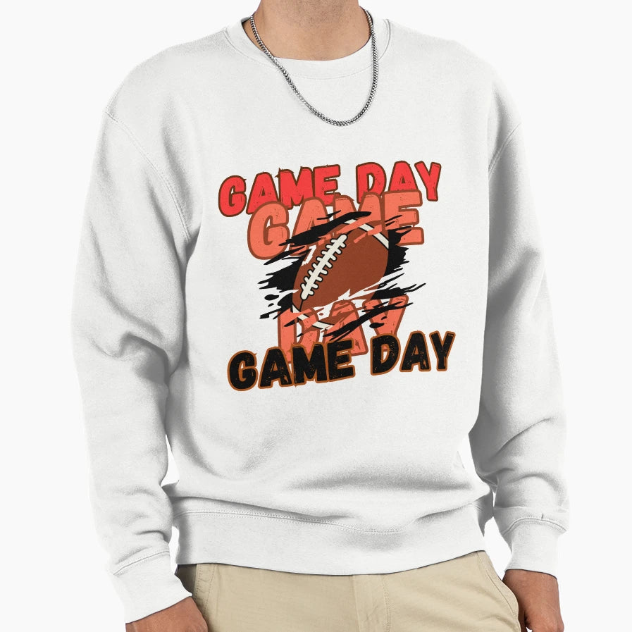 Game Day Bold Football Sports Fans Sweatshirt - Trendy Graphic Men Women - T-Shirt, Sweatshirt, Hoodie