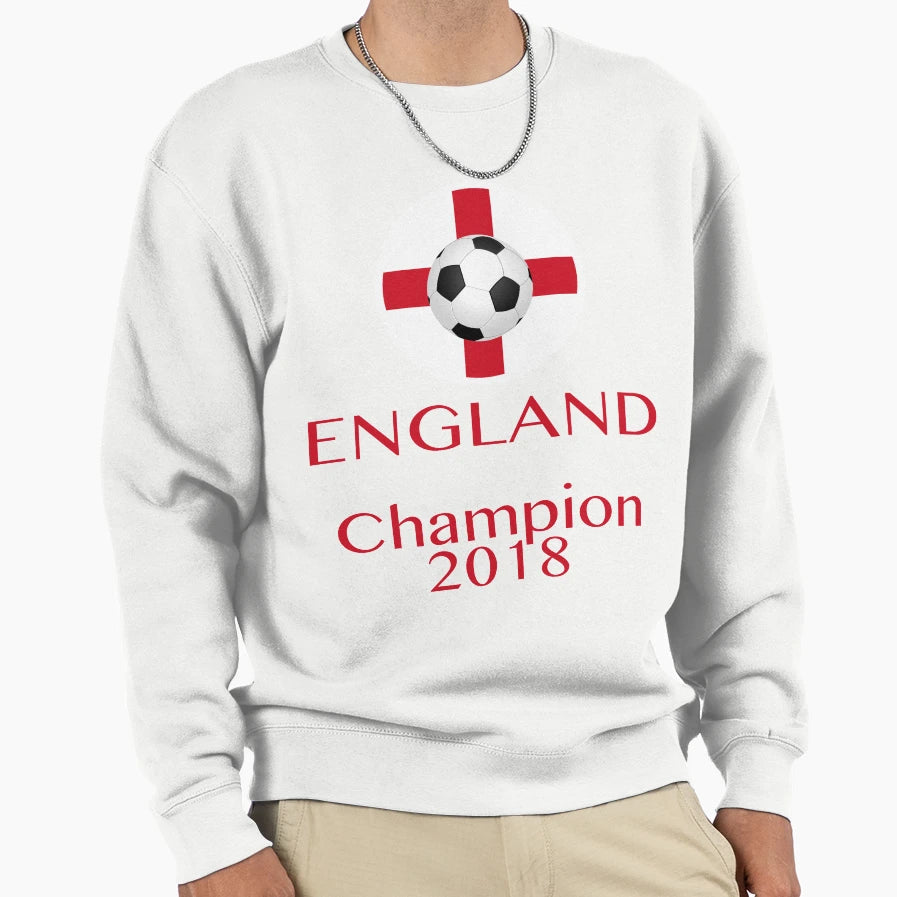 England Champion 2018 Football Sweatshirt - Novelty Apparel for Adults - T-Shirt, Sweatshirt, Hoodie
