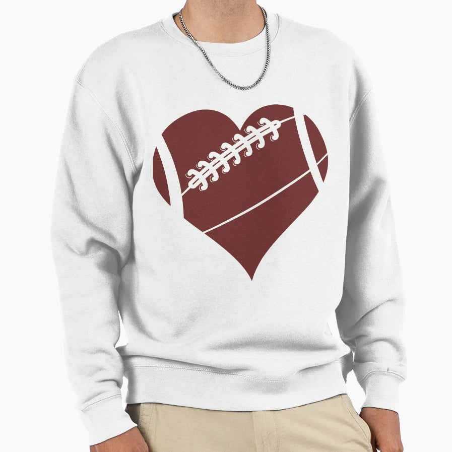 Football Heart Sweatshirt - Fun Novelty Design Men Women - T-Shirt, Sweatshirt, Hoodie