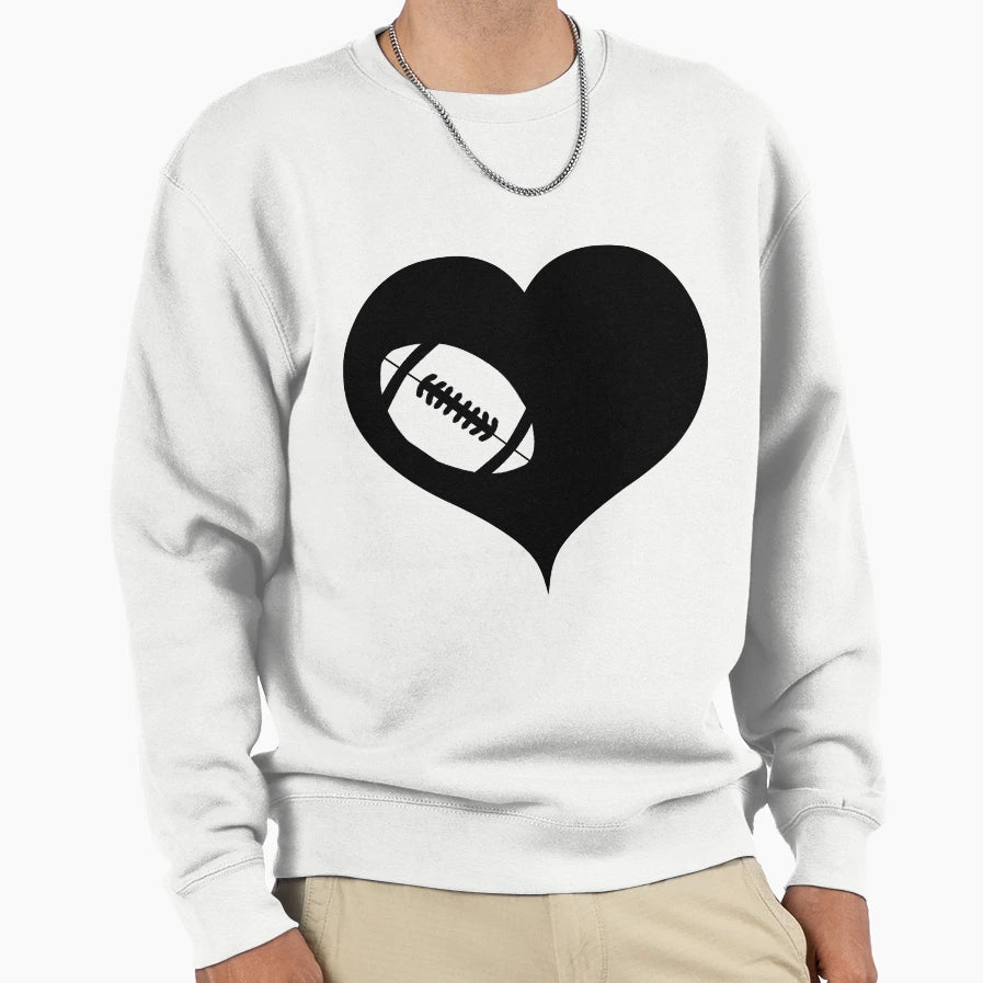 American Football Heart Sweatshirt - Aesthetic Graphic Men Women - T-Shirt, Sweatshirt, Hoodie
