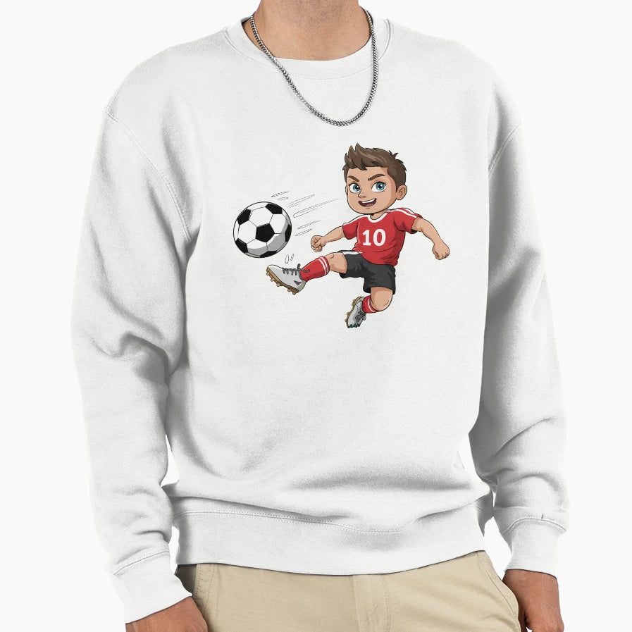 Kicking Soccer Ball Sweatshirt - Novelty Apparel for Adults - T-Shirt, Sweatshirt, Hoodie