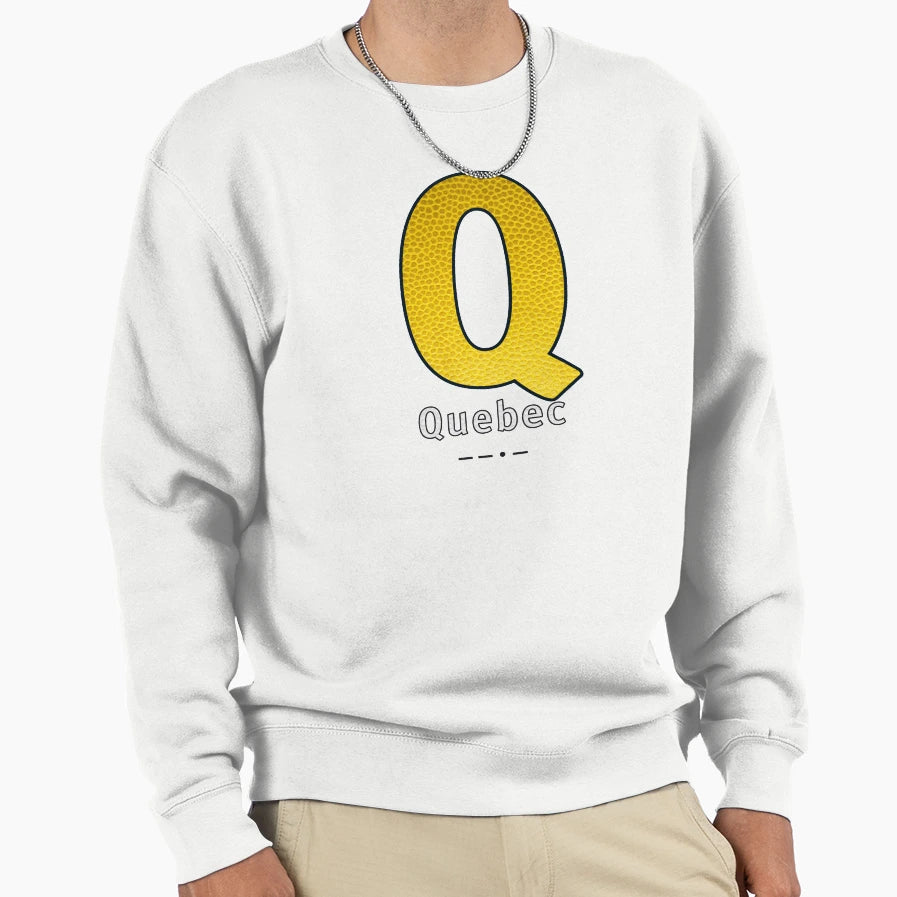 Quebec Navy Alphabet Leather Sweatshirt - Unique Graphic Men Women - T-Shirt, Sweatshirt, Hoodie