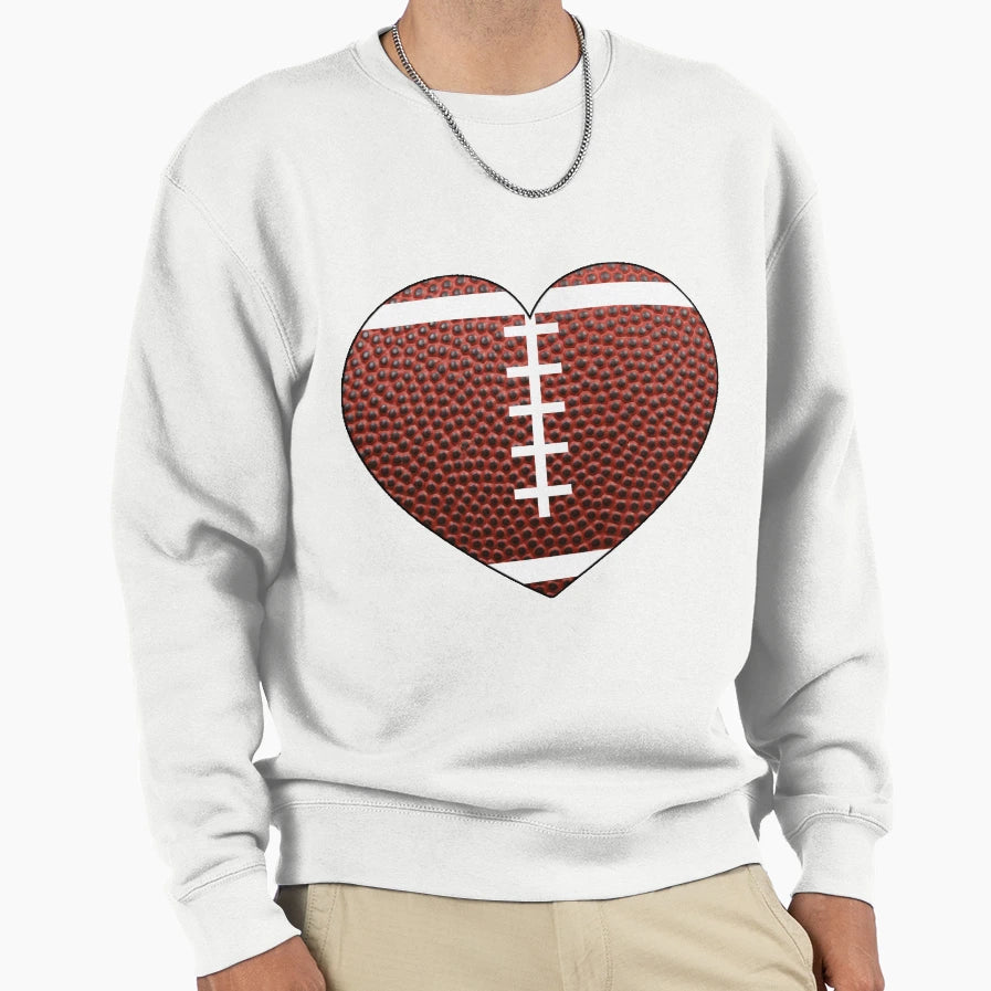 Football Heart Sweatshirt - Graphic Print Unisex - T-Shirt, Sweatshirt, Hoodie