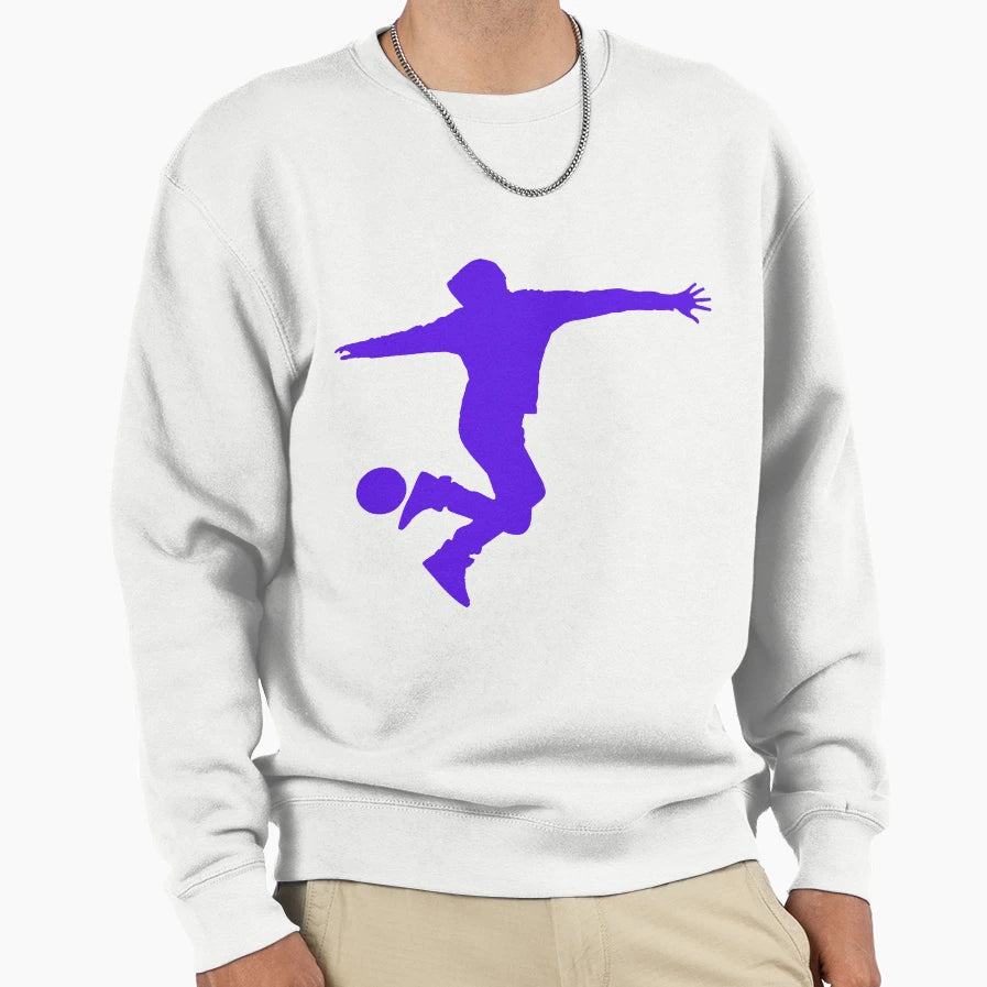 Football Blue Dribbler 3 Player Sweatshirt - Trendy Graphic for Adults - T-Shirt, Sweatshirt, Hoodie