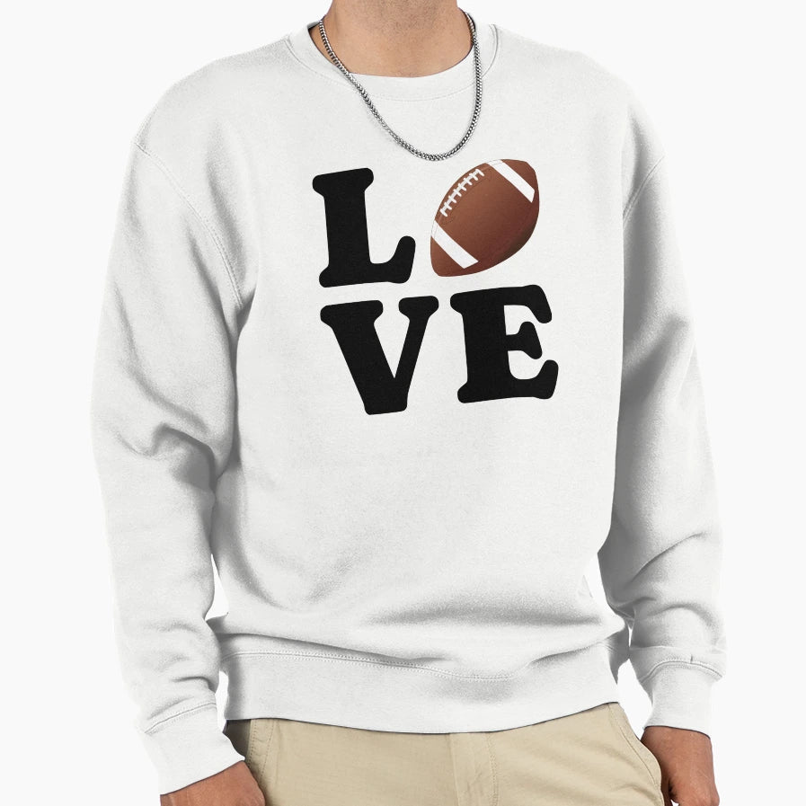 Love Football Sweatshirt - Minimalist Print Men Women - T-Shirt, Sweatshirt, Hoodie