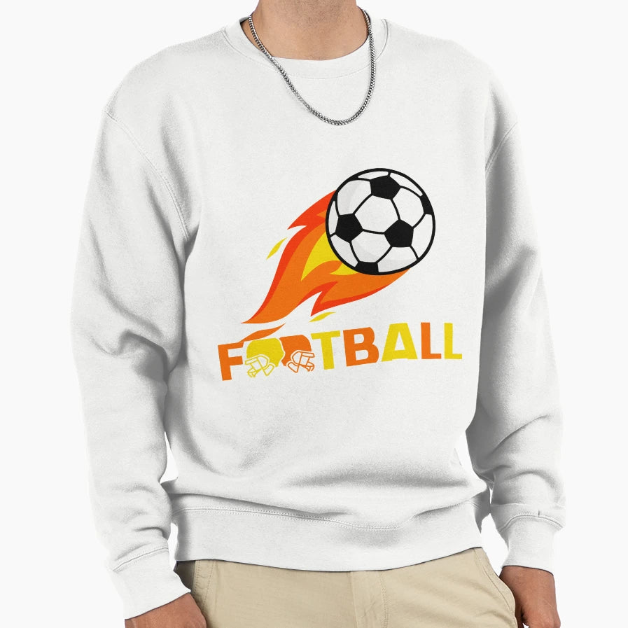Fiery Football Passion Sweatshirt - Casual Everyday Wear for Adults - T-Shirt, Sweatshirt, Hoodie