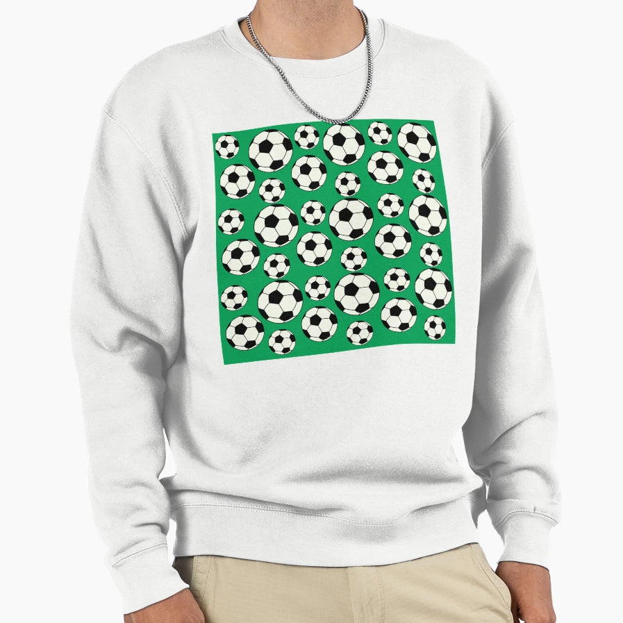 Football Soccer Balls Theme Sweatshirt - Casual Everyday Wear for Adults - T-Shirt, Sweatshirt, Hoodie