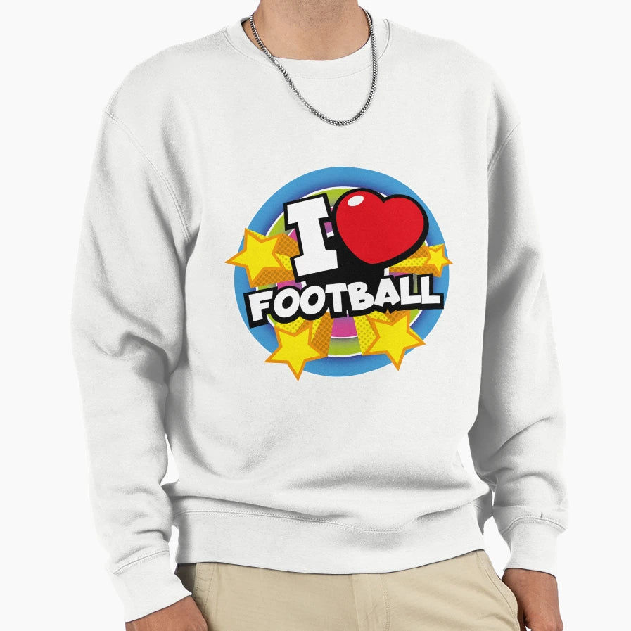 I Love Football Pop Sweatshirt - Aesthetic Graphic Men Women - T-Shirt, Sweatshirt, Hoodie
