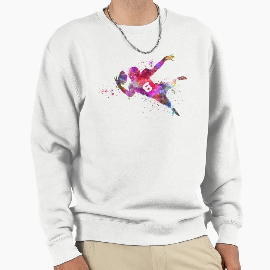 American Football Player Catching Sweatshirt - Trendy Graphic Men Women - T-Shirt, Sweatshirt, Hoodie