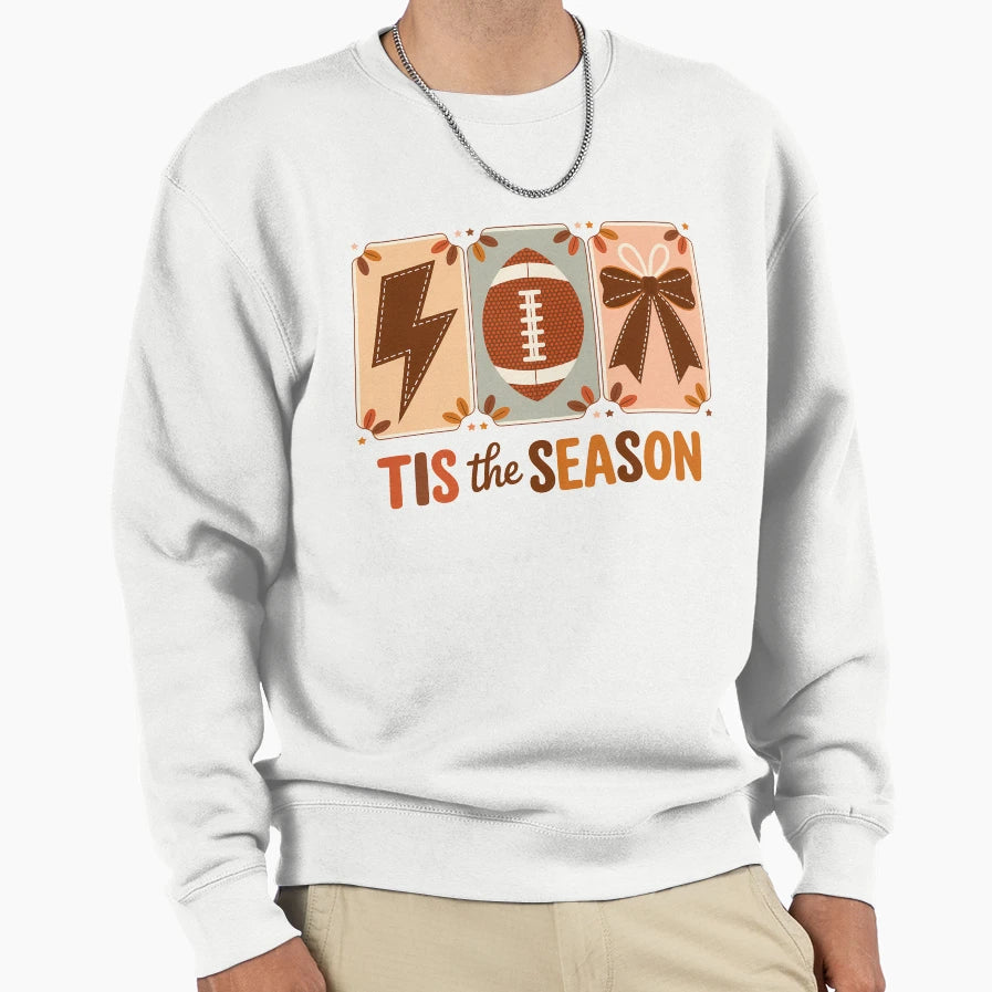 Coquette Football Bow Fall Sweatshirt - Novelty Apparel for Adults - T-Shirt, Sweatshirt, Hoodie