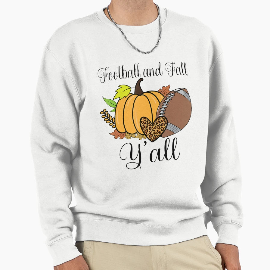 Halloween Funny Football And Fall Sweatshirt - Unique Graphic Men Women - T-Shirt, Sweatshirt, Hoodie
