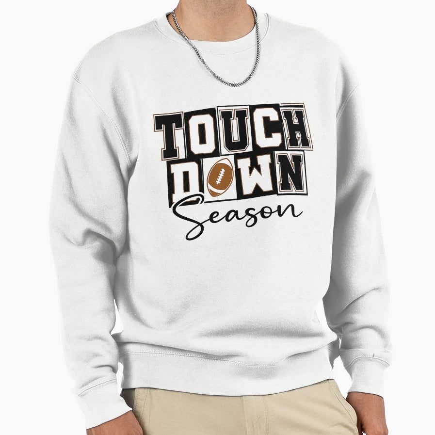 Bold Touchdown Season Football Sweatshirt - Casual Everyday Wear Unisex - T-Shirt, Sweatshirt, Hoodie