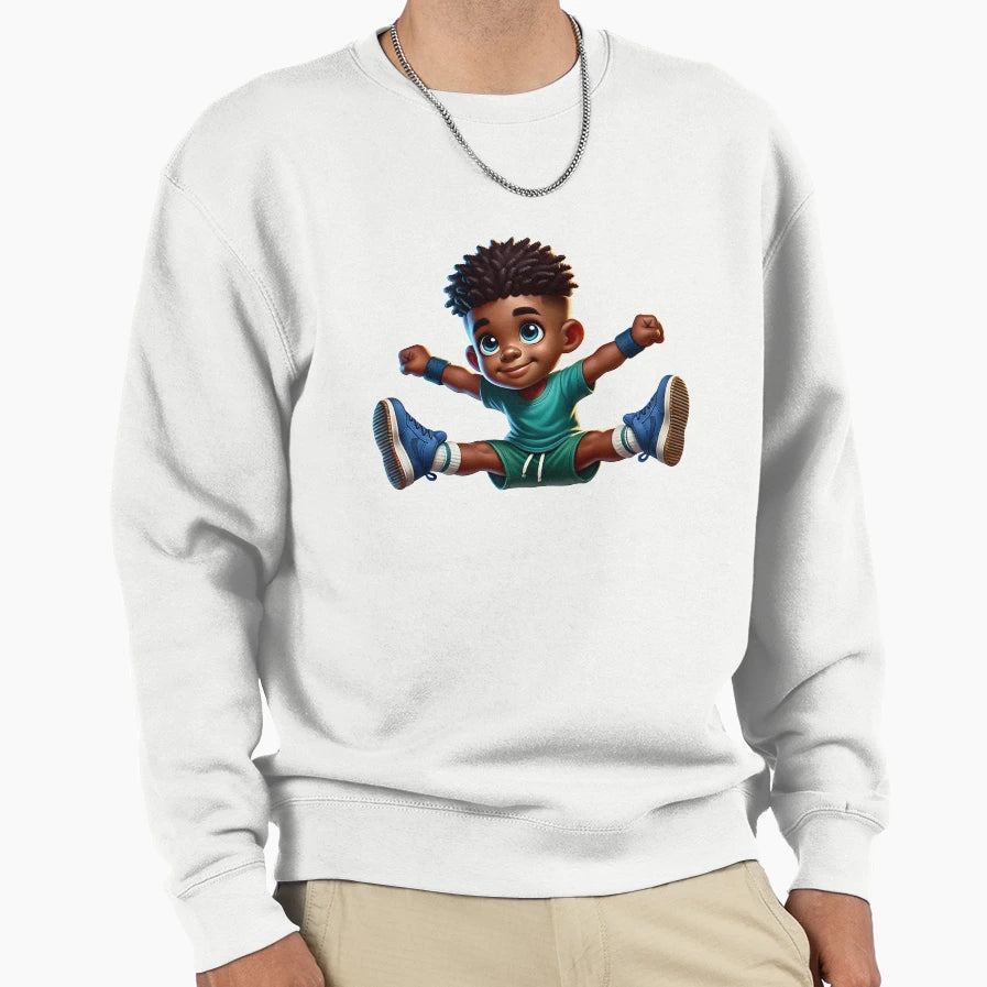 Melanin Athlete Energetic Jumping Sweatshirt - Casual Everyday Wear Unisex - T-Shirt, Sweatshirt, Hoodie