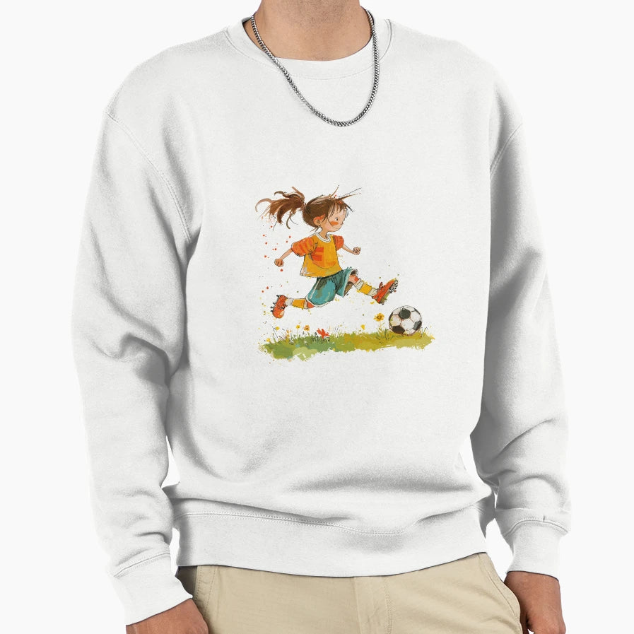 Little Playing Soccer Sweatshirt - Minimalist Print for Adults - T-Shirt, Sweatshirt, Hoodie
