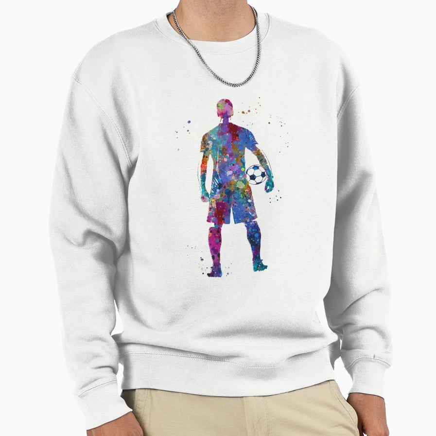 Soccer Player Ball Sweatshirt - Minimalist Print Men Women - T-Shirt, Sweatshirt, Hoodie