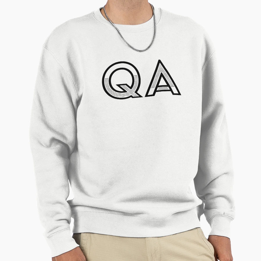 Qa Quality Assurance Black Text Sweatshirt - Custom Art Print for Adults - T-Shirt, Sweatshirt, Hoodie