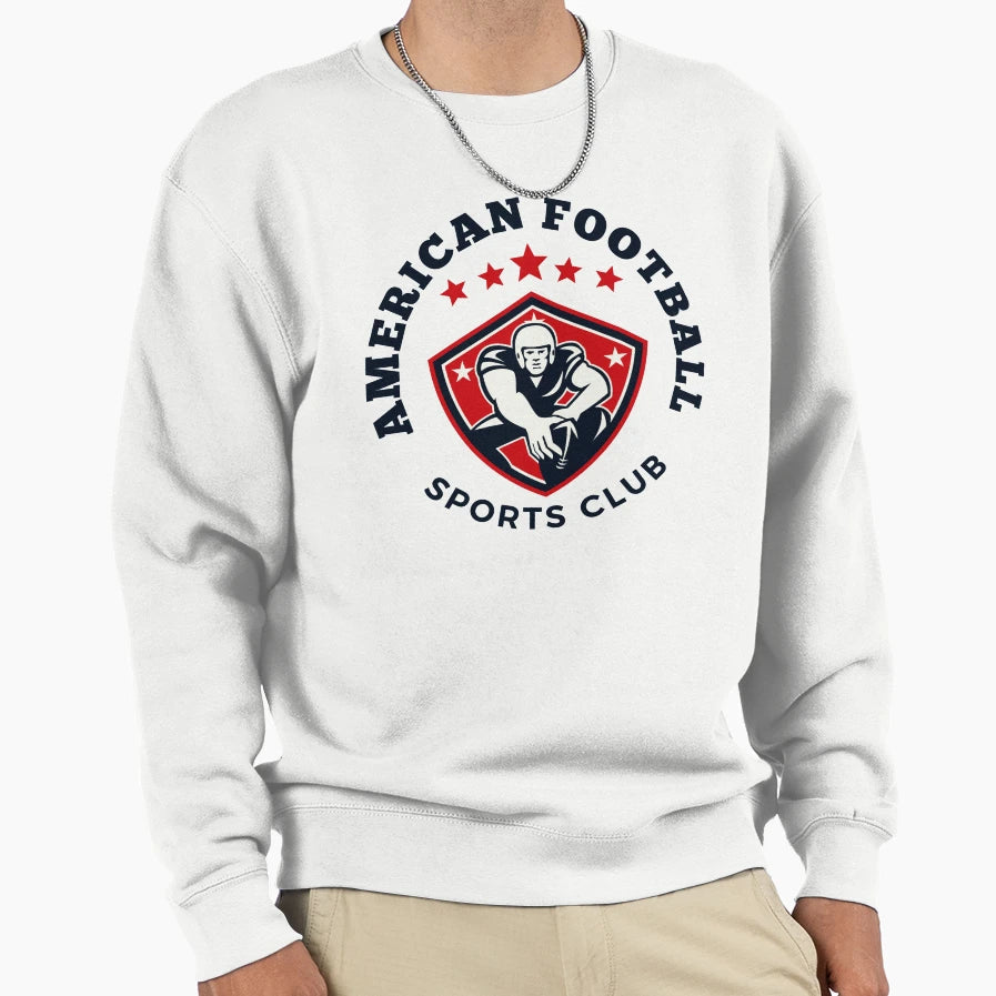 American Football Sports Club Shield Red Sweatshirt - Graphic Print Unisex - T-Shirt, Sweatshirt, Hoodie