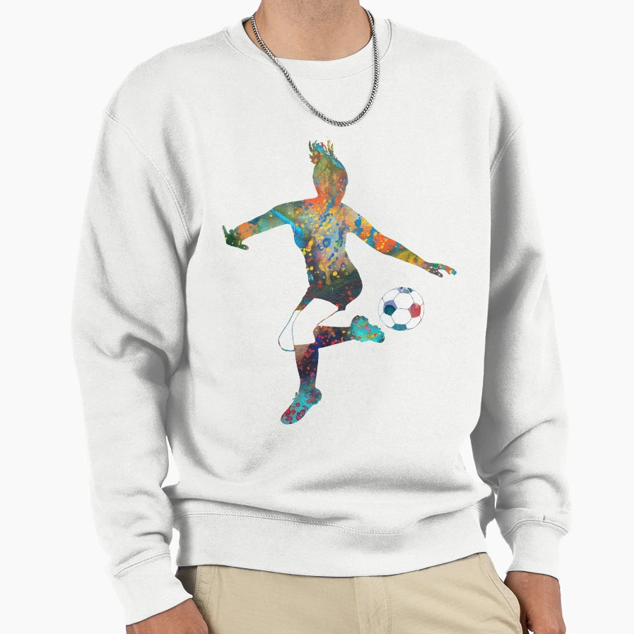Female Soccer Player Sweatshirt - Fun Novelty Design for Adults - T-Shirt, Sweatshirt, Hoodie