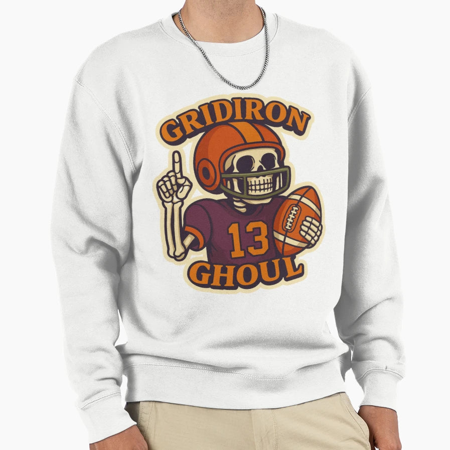 Gridiron Ghoul Spooky Football Sweatshirt - Fun Novelty Design for Adults - T-Shirt, Sweatshirt, Hoodie