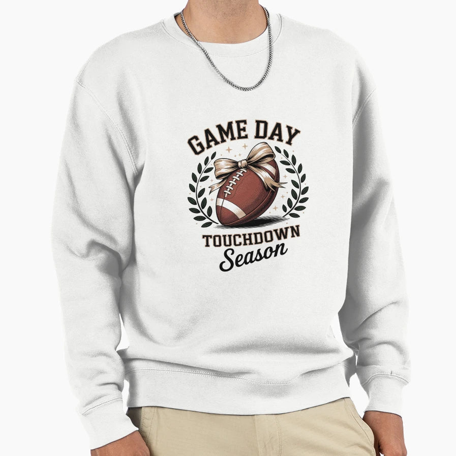 Football Lover Coquette Bow Sweatshirt - Casual Everyday Wear Men Women - T-Shirt, Sweatshirt, Hoodie