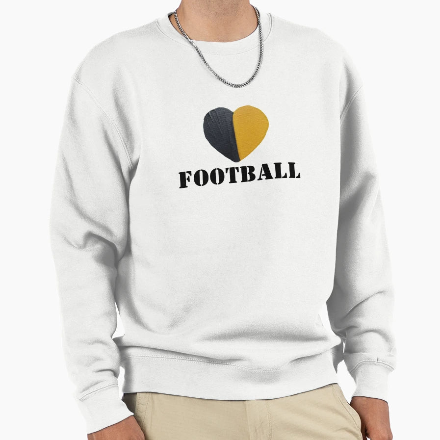 Heart Football Sweatshirt - Casual Everyday Wear Men Women - T-Shirt, Sweatshirt, Hoodie