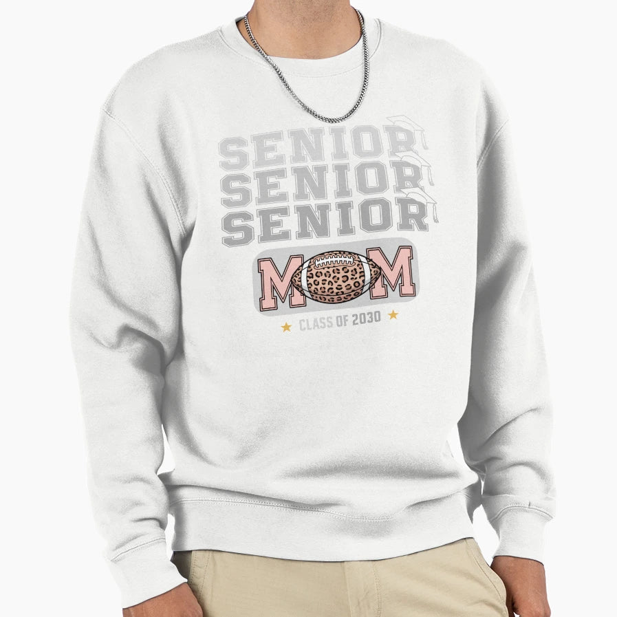 Proud Mom Graduation 2030 Football Sweatshirt - Novelty Apparel Unisex - T-Shirt, Sweatshirt, Hoodie