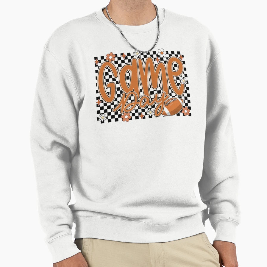 Football Checkered Game Day T-Shirt - Aesthetic Graphic for Adults - T-Shirt, Sweatshirt, Hoodie
