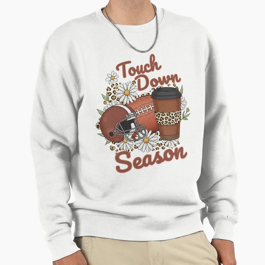 Touch Down Season Football Mom Mama Sweatshirt - Unique Graphic Unisex - T-Shirt, Sweatshirt, Hoodie